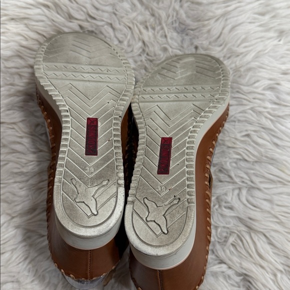 Pikolinos Women's Leather Perforated
Wedge Sandals Aguadulce Brandy Size 39 - Picture 4 of 9
